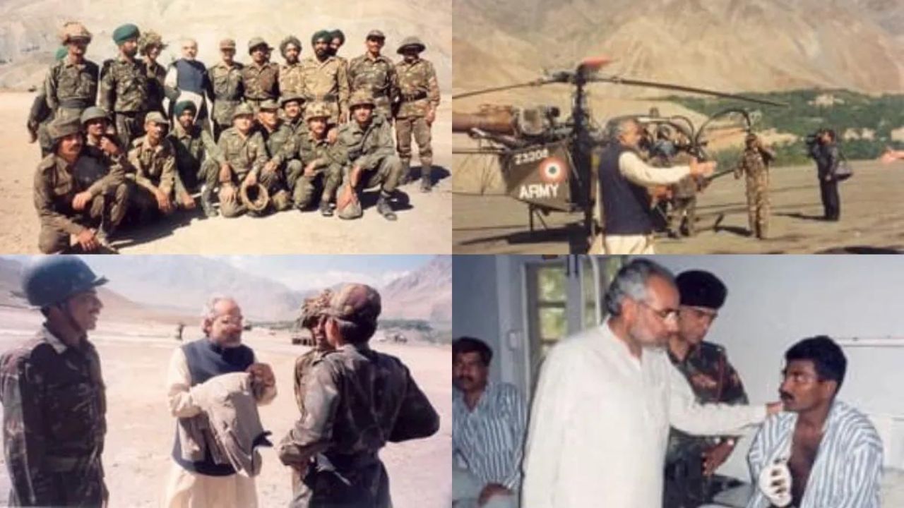 Kargil war: नरेंद्र मोदी की सेना से मुलाकात की तस्वीरें जब कर्गिल युद्ध के दौरान भारी गोलीबारी हो रही थी