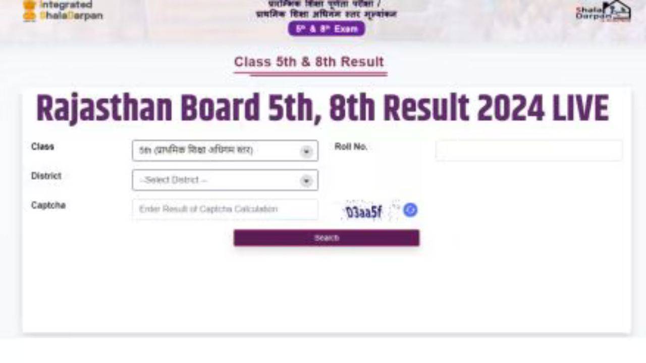 RBSE Result 2024: राजस्थान बोर्ड 5वीं और 8वीं कक्षा की सप्लीमेंट्री परीक्षा के परिणाम घोषित, rajshaladarpan.nic.in पर देखें परिणाम